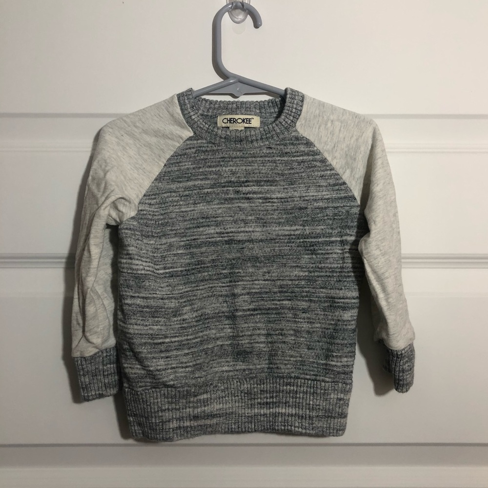 Grey and white heathered sweater